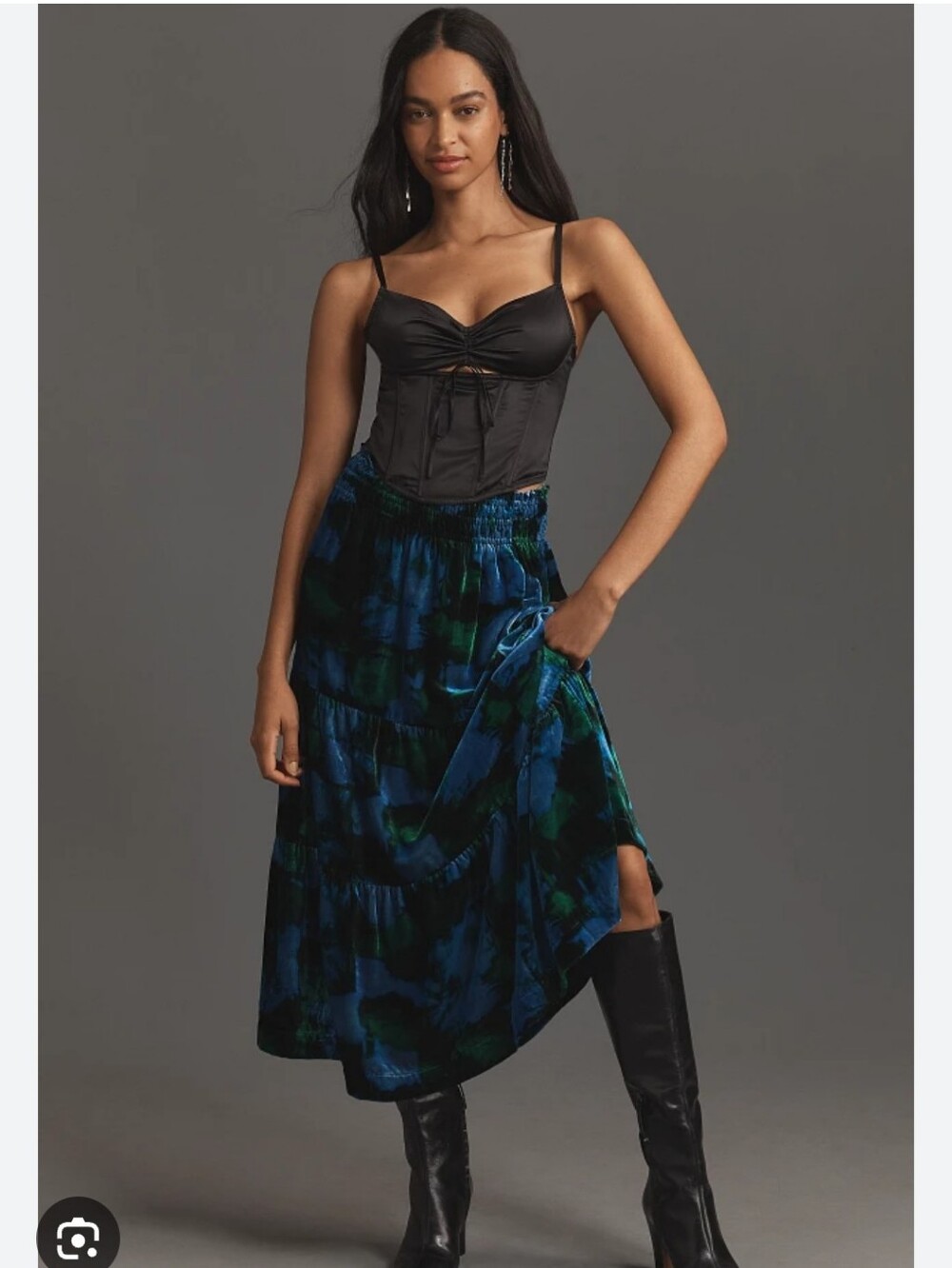 Anthropologie The Somerset Maxi Skirt: Nina Pace Velvet Edition Size Medium - Picture 8 of 8